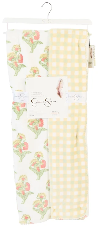 Thumbnail 1: Jessica Simpson Floral Gingham Reversible Throw 