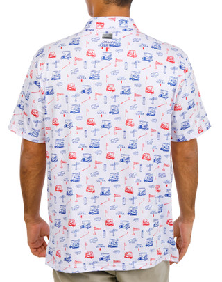 Thumbnail 3: Jedco Men's Americana Printed Golf Polo 