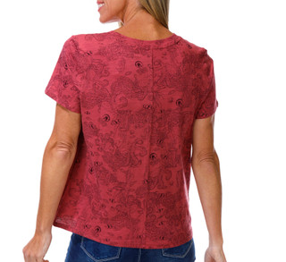 Thumbnail 2: BUNULU Women's Short Sleeve Print Top 