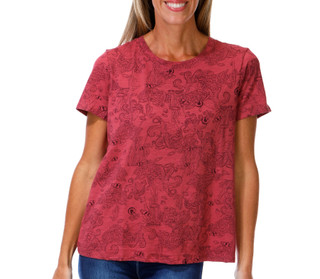 Thumbnail 1: BUNULU Women's Short Sleeve Print Top 