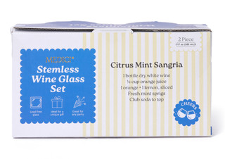 Thumbnail 4: CORE HOME Lemon Icon Stemless Wine Glasses Set of 2 
