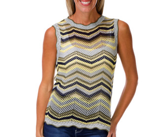 Thumbnail 1: Democracy Women's Sleeveless Chevron Sweater Tank Top 