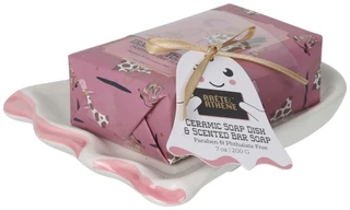 Thumbnail 1: ARETE & ATHENE 2 Pc Vanilla Voodoo Bar Soap & Ceramic Soap Dish 