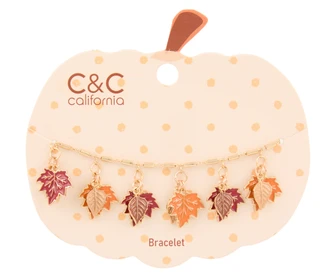 Thumbnail 1: C&C Harvest Leaves Charm Bracelet 