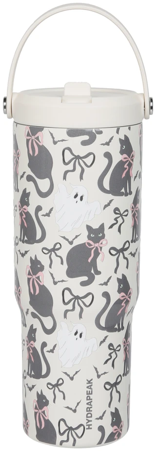 Thumbnail 1: Hydrapeak 26 oz Cats & Ghosts Insulated Water Bottle 