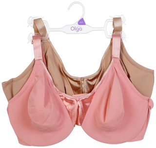 Thumbnail 1: Olga Women's 2 Pk T-Shirt Bras w/ Cushioned Underwire 