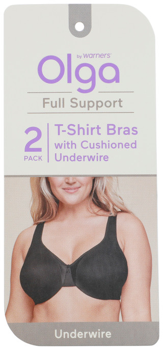 Thumbnail 3: Olga Women's 2 Pk T-Shirt Bras w/ Cushioned Underwire 