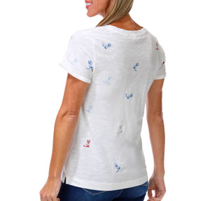 Thumbnail 2: Philosophy Women's Short Sleeve Embroidered Boots Top 