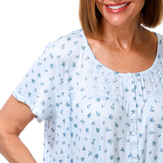 Thumbnail 2: Laura Ashley Women's Short Sleeve Floral Night Gown 