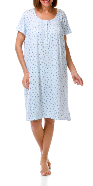 Thumbnail 1: Laura Ashley Women's Short Sleeve Floral Night Gown 