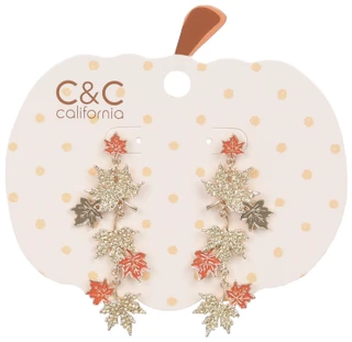 Thumbnail 1: C&C Leaves Drop Stud Earrings 