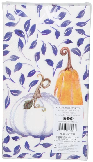 Thumbnail 2: Sugar Plum Party 32 Pk Harvest Blues Napkins Set 