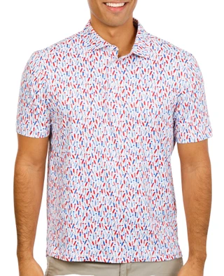 Thumbnail 1: Kenneth Cole Men's Short Sleeve Printed Golf polo 