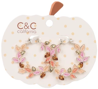 Thumbnail 1: C&C Harvest Leaves Hoop Earrings 