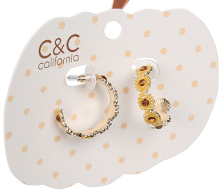 Thumbnail 2: C&C Harvest Sunflower Hoop Earrings 