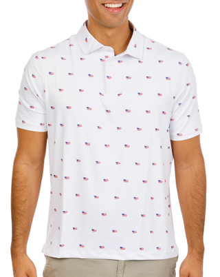 Thumbnail 1: Kenneth Cole Men's Short Sleeve Printed Golf Polo 