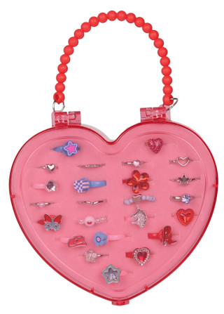 Thumbnail 1: Capelli 24-Piece Americana Ring Set with Heart Case 