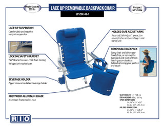 Thumbnail 4: Rio Rio Beach Lace-Up Aluminum Backpack Chair 