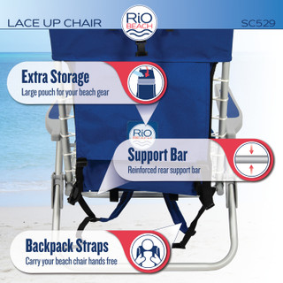 Thumbnail 7: Rio Rio Beach Lace-Up Aluminum Backpack Chair 