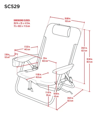 Thumbnail 8: Rio Rio Beach Lace-Up Aluminum Backpack Chair 