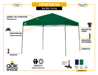 Thumbnail 6: QUIK SHADE Quik Shade 10' x 10' Expedition Popup Canopy 