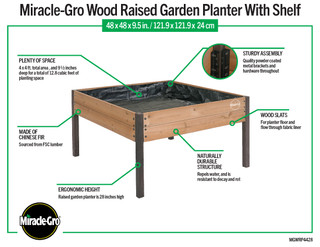Thumbnail 12: MIRACLE-GRO® MIRACLE-GRO® 4 x 4 Ft. Raised Garden Planter 