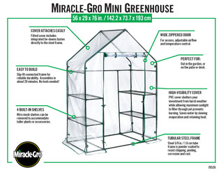 Thumbnail 17: MIRACLE-GRO® MIRACLE-GRO® 4.8 x 2.9 x 6.5 Ft. Mini Greenhouse 