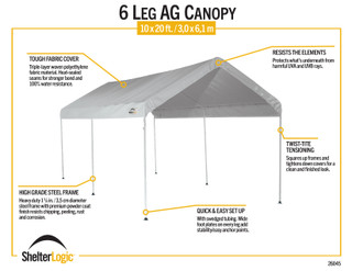 Thumbnail 9: Shelter Logic Shelter Logic 10' x 20' AG  Gazebo Canopy 
