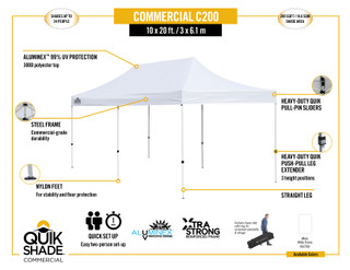 Thumbnail 7: QUIK SHADE Quik Shade 10' x 20' Commercial Popup Canopy 