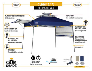 Thumbnail 6: QUIK SHADE Quik Shade 10' x 17' Summit X Popup Canopy & Awning 