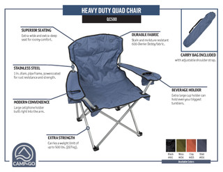 Thumbnail 4: CAMP & GO Camp & Go Heavy Duty Folding Chair 