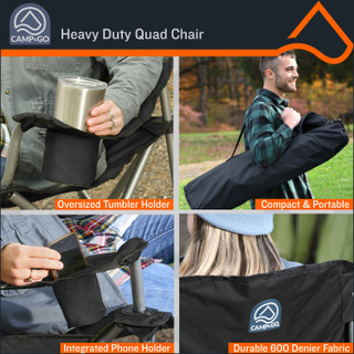 Thumbnail 10: CAMP & GO Camp & Go Heavy Duty Folding Chair 