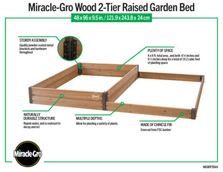 Thumbnail 13: MIRACLE-GRO® MIRACLE-GRO® 4 x 8 Ft. 2-Tier Raised Garden Bed 