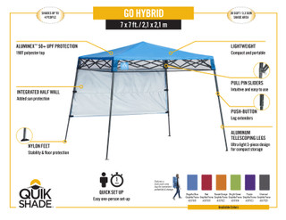Thumbnail 8: QUIK SHADE Quik Shade 7' x 7' Go Hybrid Popup Backpack Canopy 