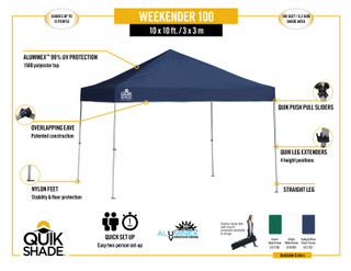 Thumbnail 9: QUIK SHADE Quk Shade 10' x 10' Weekender Popup Canopy 
