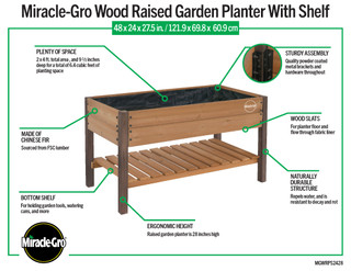 Thumbnail 15: MIRACLE-GRO® MIRACLE-GRO®  2x 4 Ft. Raised Garden Shelf Planter  