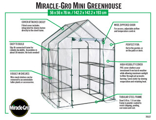 Thumbnail 8: MIRACLE-GRO® MIRACLE-GRO® 4.8 x 4.8 x 6.5 Ft. Mini Greenhouse 