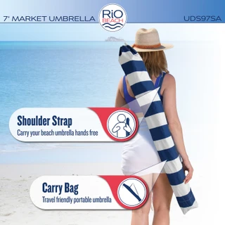 Thumbnail 3: Rio Rio 7 ft. Beach Market Umbrella & Integrated Sand Anchor 