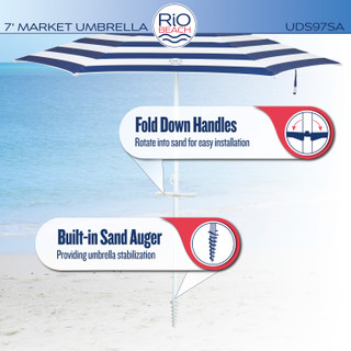 Thumbnail 10: Rio Rio 7 ft. Beach Market Umbrella & Integrated Sand Anchor 