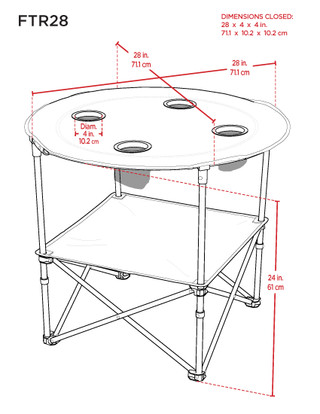 Thumbnail 5: CAMP & GO Camp & Go 28 in. Round Fabric Table 