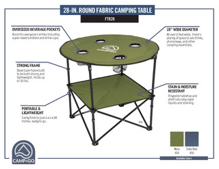 Thumbnail 12: CAMP & GO Camp & Go 28 in. Round Fabric Table 