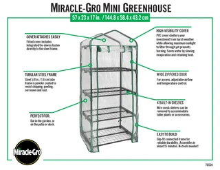 Thumbnail 17: Shelter Logic MIRACLE-GRO®  23" x 17" x 57" Mini Greenhouse 