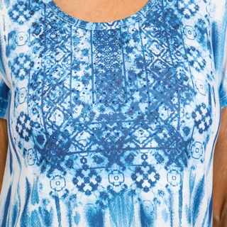 Thumbnail 3: ONE WORLD Petite Short Sleeve Studded Print Top 