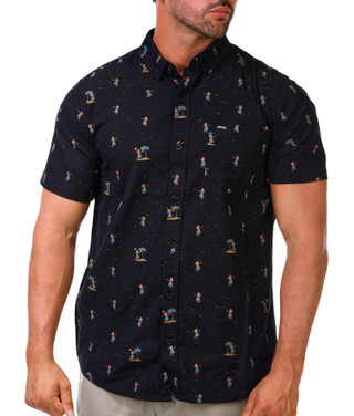 Thumbnail 1: Rip Curl Men's Short Sleeve Hula Breach Button Down Shirt 