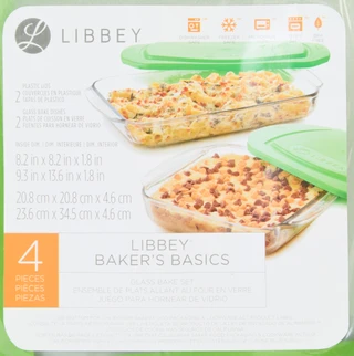 Thumbnail 2: Libbey Baker's Basics 4-Piece Glass Bakeware Set 