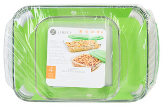 Thumbnail 1: Libbey Baker's Basics 4-Piece Glass Bakeware Set 