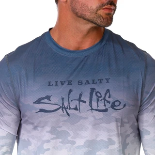 Thumbnail 2: Salt Life Fish Net Fade Long Sleeve Perf Tee 