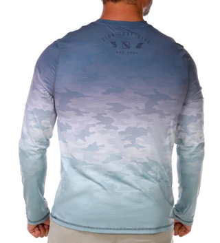 Thumbnail 3: Salt Life Fish Net Fade Long Sleeve Perf Tee 