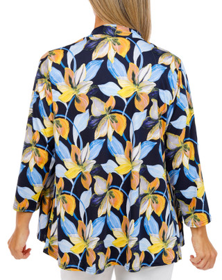 Thumbnail 3: ZAC AND RACHEL 3/4 Sleeve Floral Open Front Cardigan 