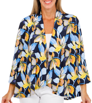 Thumbnail 1: ZAC AND RACHEL 3/4 Sleeve Floral Open Front Cardigan 